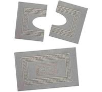 HomeLife HomeIt 3 Piece Cotton Bath Mat Set - Elegant Foam Mat Set: 1 Rug 60 x 90 cm 2 Girobidet - Machine Washable - Made in Italy (Grey)