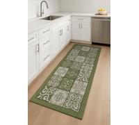 HomeLife Kitchen Rug | Non Slip Mat for Kitchen | 55x140 Made in Italy | Modern Floor Mat | Long Runner Rug 2 Kitchen Mat Non Slip Washable [55X140, Grey Green]