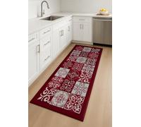 HomeLife Kitchen Rug | Non Slip Mat for Kitchen | 55x280 Made in Italy | Modern Floor Mat | Long Runner Rug 2 Kitchen Mat Non Slip Washable [55X280, Red]