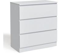 HOMELIFE Locke 3 Drawer Chest of Drawers Grey One Size