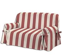 HomeLife - Striped Cotton Sofa Cover for Armchairs - Made in Italy - Settee and Love seat Protector From Dust, Dirt, Stains, Dog and Cat Hair - Machine Washable (Armchair - Beige/Cream)…