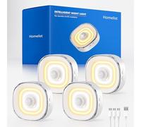 Homelist 68-LED COB Motion Sensor Lights Indoor, 100lm Dimmable 3-Color Stair Lights Motion Sensor, Mini Night Light Battery Operated, Kitchen, Cupboard, Stair, Hallway, Closet (4 Pack)