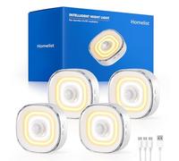 Homelist 68-LED COB Motion Sensor Lights Indoor, 100lm Dimmable 3-Color Under Cupboard Kitchen Lights, Mini Rechargeable Stair Lights Motion Sensor, Kitchen, Cupboard, Stair, Hallway, Closet (4 Pack)