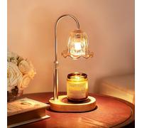 Homelist Candle Warmer Lamp with Timer: Candle Warmers with 2 Bulbs, Adjustable Height and Brightness Flower Lamp Flameless Burner Suitable Various Holiday Warming Gifts New Home Bedroom Decor Gifts
