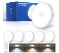 Homelist LN6 New Upgraded Super Bright Under Cabinet Lights, 6 Pack 1500mAh Rechargeable Motion Sensor Lights Indoor with Remote, Stick on Battery Night Light for Kitchen Wall Stair Cupboard Wardrobe