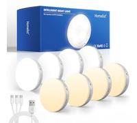 Homelist Motion Sensor Lights Indoor,8 Pack Wireless LED Rechargeable Magnetic Stick on Wall Night Light,Battery Operated USB Charging,Stair, Corridors, Closet, Kitchen Light Under Cabinets Puck Light