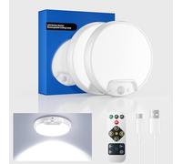Homelist Motion Sensor Lights Indoor, 8000mAh, 8-Inch, 500 lm, 2 Pack | LED Ceiling Light with Remote, Battery Powered Rechargeable Lights Bathrooms Garages Sheds Lofts Hallways Stairs