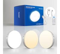 Homelist Motion Sensor Lights Indoor with Remote Control, 3 Pack Wireless Rechargeable Night Light LED Magnetic Stick on Wall Light, Battery Operated Stair Kitchen Cupboard Under Cabinet Puck Light