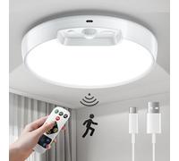 Homelist New Upgraded Motion Sensor Ceiling Light, 8 Inch 500LM LED Ceiling Light with Remote, 8000mAh Battery Powered Rechargeable Dimmable Sensor Lights for Bathroom Garage Shed Loft Hallway Stair