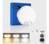 Homelist Rechargeable Ceiling Light Motion Sensor, New Upgraded 3 Color Temps Battery Light with Remote Control, 500LM 8000mAh Wireless Sensor Lights for Porch, Shed, Loft, Wall, Bedroom, Bathroom