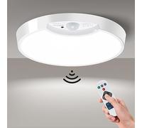 Homelist Rechargeable Motion Sensor Ceiling Light, 7.5inch 400LM Battery Ceiling Light with Remote, Wireless Battery Operated Sensor Light Indoor Outside for Bathroom, Loft, Shed, Garage, Hallway