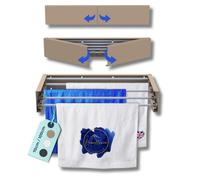Homellence - Elegant Wall Mounted Drying Rack - Foldable & Space-Saving Clothes Airer - Extending Laundry Rack - Rust-Resistant & Durable Wall Mounted Clothes Airer (Cappuccino, 70cm / 27.6″)