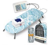 Homellence Table Top Ironing Board - Small Mini Folding Ironing Board - Iron Stand with Patented Folding Mechanism - Lightweight, Space-saving Design, generous 82×31×11 cm surface (Blue)