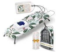 Homellence Table Top Ironing Board - Small Mini Folding Ironing Board - Iron Stand with Patented Folding Mechanism - Lightweight, Space-saving Design, generous 82×31×11 cm surface (Green)