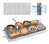 Homelove Warming Mat for Food - Electric Warming Tray with 6-Level Temperature and Hours Setting, Full Surface Graphene Heating, Waterproof Dishwasher-Friendly Food Warmer for Parties, Kitchen (Gray)