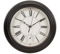 HOMELOX Traditional Lincoln Wall Clock with Thermometer - Classic Roman Numeral 29cm