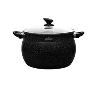 Homelux 28 cm Cooking Pot Induction Cooking Pot with Glass Lid, Non-Stick Coating, 12.5 L Aluminium Soup Pots for All Hobs, Kitchen Stuff (H-C28)