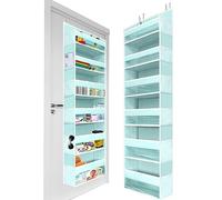 HOMELUX THEORY 1 PC Heavy Duty Over the Door Organizer 55x14x6.7, 6 Large Front & 12 Side Pockets, Hanging Storage Closet Door Organizer for Bedroom, Bathroom and Baby Nursery Storage (Baby Blue)