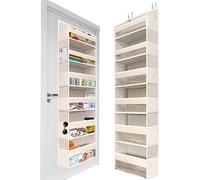 HOMELUX THEORY 1 PC Heavy Duty Over the Door Organizer 55x14x6.7, 6 Large Front & 12 Side Pockets, Hanging Storage Closet Door Organizer for Bedroom, Bathroom and Baby Nursery Storage (Ivory)