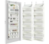 Homelux Theory 2 PC Heavy Duty Over the Door Organizer 55x14x6.7, 6 Large Front & 12 Side Pockets, Hanging Storage Closet Door Organizer for Bedroom, Bathroom and Baby Nursery Storage (Ivory)