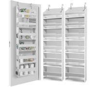 Homelux Theory 2 PC Heavy Duty Over the Door Organizer 55x14x6.7, 6 Large Front & 12 Side Pockets, Hanging Storage Closet Door Organizer for Bedroom, Bathroom and Baby Nursery Storage (Light Gray)