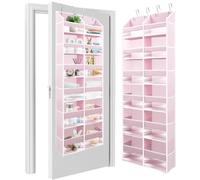 HOMELUX THEORY Heavy Duty Over the Door Organizer - Extra Wide Closet Organizers And Storage, Hanging Storage Door for Bedroom & Baby Nursery, 1PC Baby Pink