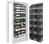 HOMELUX THEORY Heavy Duty Over the Door Organizer - Extra Wide Closet Organizers And Storage, Hanging Storage Door for Bedroom & Baby Nursery, 1PC Dark Gray