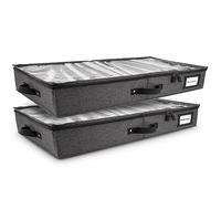 HOMELUX THEORY Premium Underbed Storage Bin with Extra Thick Cardboard on All Sides, 33 x 17 x 4.5 cm, Low Profile, Pack of 2