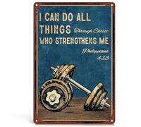 Homely Accents I Can Do All Things Through Christ - Motivational Workout Posters Gym Decor for Home Gym Wall Art Christian Workout Room Decor Sign Inspirational 12x8 Inch