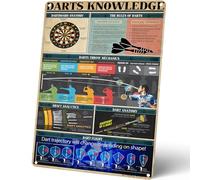 Homely Accents Man Cave Game Room Wall Decor Funny Darts Knowledge Tin Sign