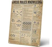 Homely Accents Vintage Chess Rules Knowledge Tin Signs for Chess Room Decor