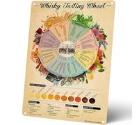 Homely Accents Whisky Tasting Wheel Metal Signs Vintage, Flavor Knowledge Guide Poster Tin Signs for Whisky Lovers, Retro Club Home Bar Wall Art Decor 12x16 Inches