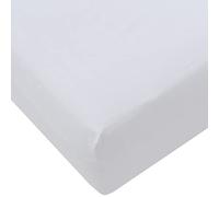 HOMELY IDEAS 180TC Fitted Sheet 25CM/10 Inches Deep with Elasticated Corners, Rich Cotton & Breathable Fitted Bed Sheets (WHITE, 4FT / SMALL DOUBLE)