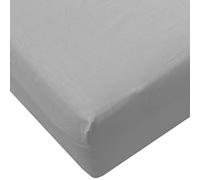 HOMELY IDEAS 180TC Fitted Sheet 25CM/10 Inches Deep with Elasticated Corners, Rich Cotton & Breathable Fitted Bed Sheets (SILVER, 4FT / SMALL DOUBLE)
