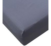 HOMELY IDEAS 180TC Fitted Sheet 25CM/10 Inches Deep with Elasticated Corners, Rich Cotton & Breathable Fitted Bed Sheets (GREY, 4FT / SMALL DOUBLE)
