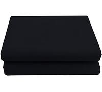 HOMELY IDEAS 200 Thread Count Black Double Egyptian Cotton Flat Sheets, Rich Cotton, Breathable, Durable, Smooth, Comfortable & Soft Bed Sheet (BLACK, DOUBLE)