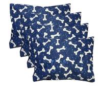 HOMELY IDEAS Large Dog Bed Cushion - Luxury Soft Pet Bed for Medium & Large Dogs - Comfortable Pack of 4 Support Sleeping Cushion with Printed Zipper Cover - Durable Indoor Pet Bed (95x70x4cm)