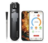HomeLyfe Wireless Meat Thermometer - Smart Bluetooth Meat Thermometer with Alarm, ±1°C Lab Accuracy, IP67 Waterproof, 24H Battery, 250M Range - For Oven, BBQ, Smoker, Air Fryer, Sunday Roast