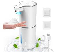 HOMELYLIFE Automatic Soap Dispenser, 380ML Rechargeable Touchless Foam Soap Dispenser, 4 Levels Adjustable, IR Sensor, Wall Mounted Electric Hand Soap Dispenser Waterproof for Kitchen Bathroom
