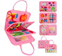 HOMELYLIFE Busy Board Montessori Toys for Toddlers, Baby Busy Book Sensory Board Toy for Fine Motor Skills, Preschool Educational Learning, Gifts for Girls Boys, Toys for Travel Airplane Car