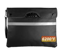 HOMELYLIFE Fireproof Document Bag 38 x 31cm - 6200°F Heatproof Money Bag with Combination Lock & Hidden Pocket, Waterproof Safe Storage for A4 Documents, Passport, Jewelry, Bank Files