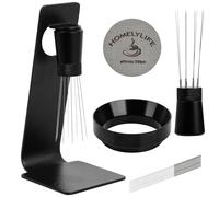 HOMELYLIFE WDT Tool Espresso Puck Screen, 51mm Coffee Accessories Kit | Food-Grade Material, 150μm Puck Screen, 0.25mm 316 Stainless Steel 8 Needles Distribution Stirrer, Magnetic Dosing Funnel