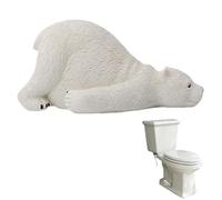 Homelytic Polar Bear Decorative Toilet Bolt Covers, Ceramic Screw Cap Replacement Parts, White