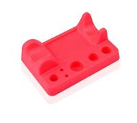 Homelytic Professional Tattoo Pen Organizer, Red Silicone Non-Slip Holder with Universal Design, Multiple Tool Slots for Permanent Makeup Accessories, Microblading Pigment Ink Cup Storage