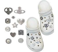 Homelytic Rhinestone Shoe Charms Decorative Set, 11pcs Crystal Accessories for Clogs, Sparkly Ornaments with Hearts, Stars, Flowers for Adults Men Women Boys Girls