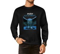 Homem Men's Rush Fly by Night Ver. Album Cover Men's Long Sleeve Crewneck 100% Cotton Pullover Sweatshirts Black XL