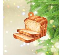 Homemade Bread Baked Bakery Christmas Tree Ornament Cookie Lovers Gift for Kitchen Hanging Ornaments Keepsake Indoor Home Decor Funny Acrylic Ornament Pendant for Friends Coworkers Employees Family