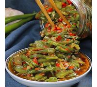 Homemade Chinese pickled vegetables, delicious crisp gongcai, mixed noodle sauce, spicy radish, chili sauce, Breakfast Pickles, Ready to eat seasoned side dishes (Spicy Bean248g,3can)