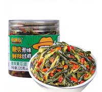 Homemade Chinese pickled vegetables, delicious crisp gongcai, mixed noodle sauce, spicy radish, chili sauce, Breakfast Pickles, Ready to eat seasoned side dishes (cucumber-peel 220g,3can)