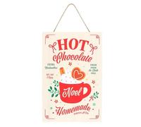 Homemade Hot Chocolate Hanging Sign for Cocoa Stations, Winter Décor, and Holiday Decorations